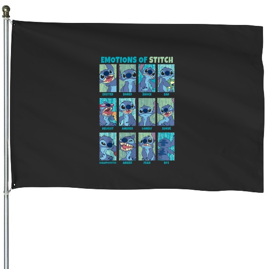 Disney Lilo Stitch Emotions Of Stitch Panels House Flags