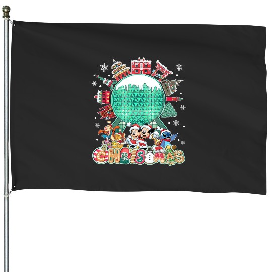 Disney Christmas House Flags, Disney Epcot Christmas Shir