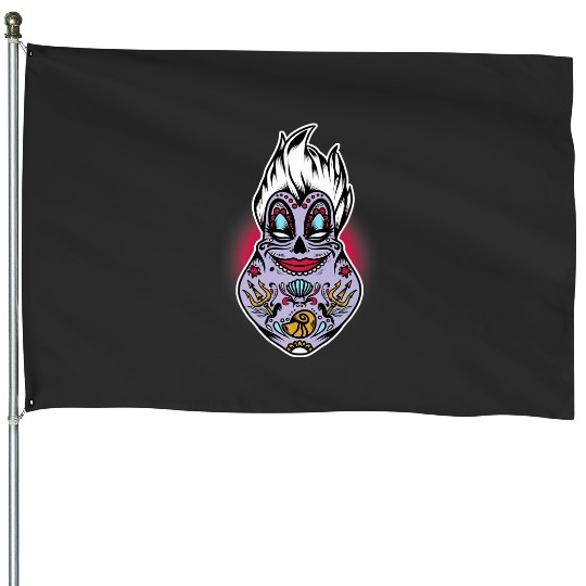 Discover Disney Villains Halloween Ursula Sugar Skull Pre House Flags