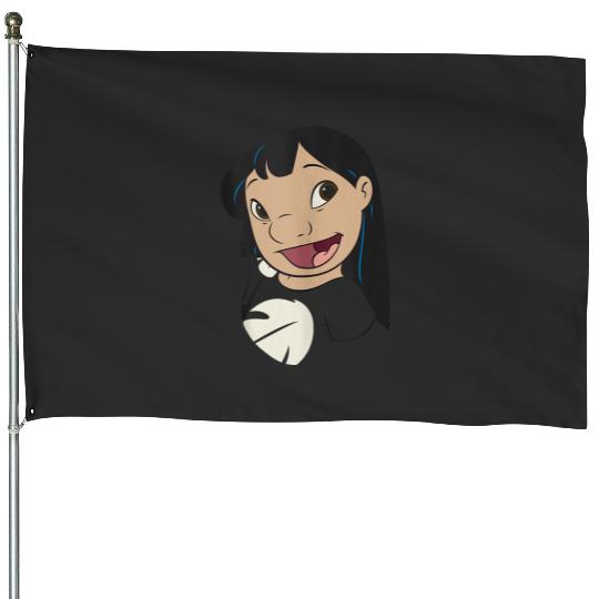 Disney Lilo Stitch Lilo Big Face Red  Smile Tank House Flags
