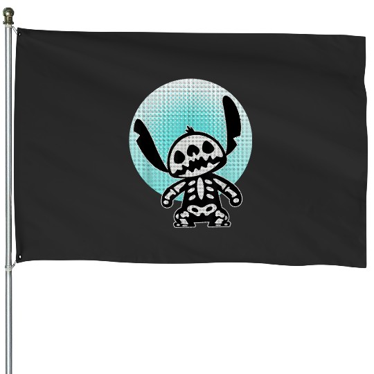 Disney Stitch Skeleton Halftone House Flags