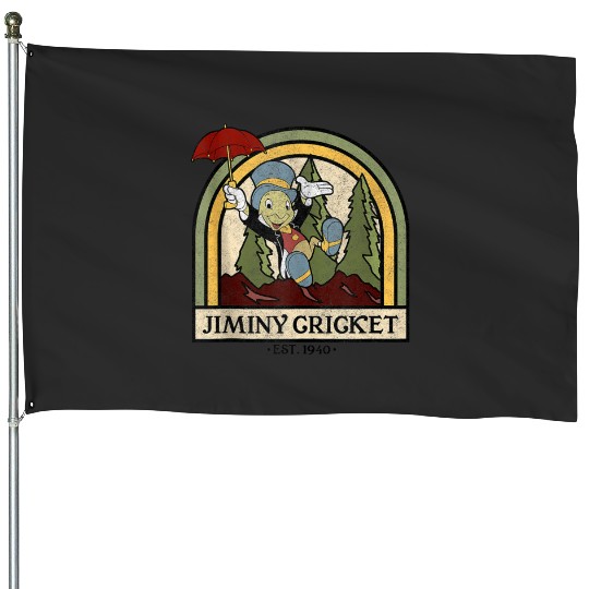 Disney Pinocchio Jiminy Cricket Established 1940 House Flags