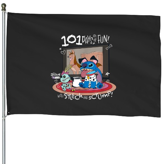 Disney 100 Stitch in Costume 101 Dalmatians Fun House Flags