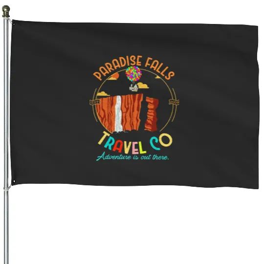 Retro 90s Disney Pixar Up Movie Paradise Falls Travel Co Adventure is Out There  House Flags