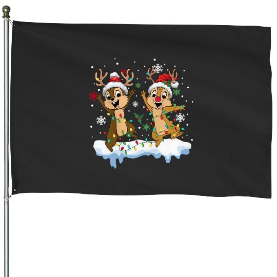 Discover Disney Chip N Dale Chipmunks Christmas Lights House Flags