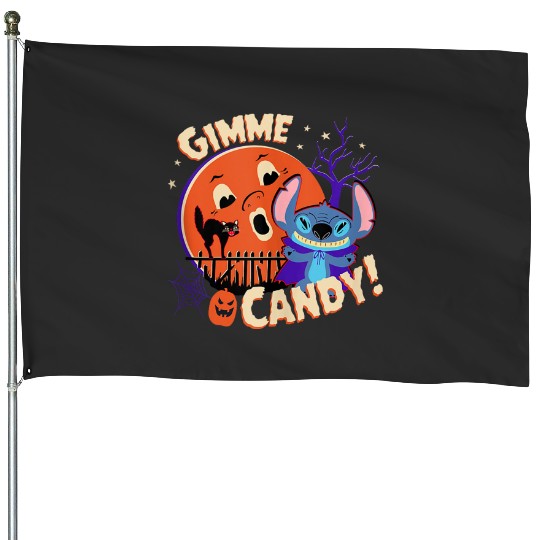 Discover Disney Stitch Gimme Candy Spooky Halloween Tank House Flags