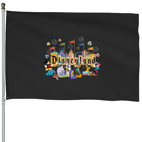 Vintage Disneyland Micky and friends House Flags, Retro Disneyland Est 1955, Disney world trip, Disneyland House Flags
