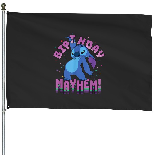 Disney Lilo Stitch Disco Dance Birthday Mayhem House Flags