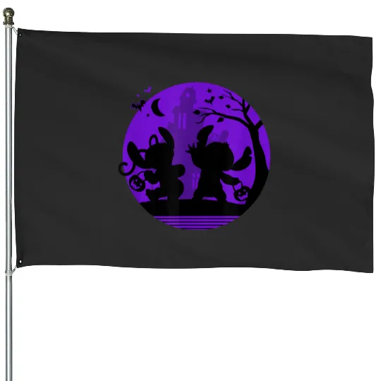 Disney Stitch and Angel Trick or Treat Halloween House Flags