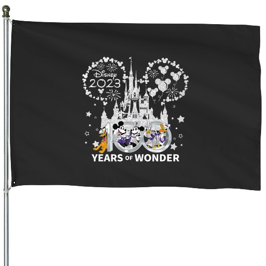 Discover Disney 100 Years Of Wonder House Flags, Disney 100th Anniversary House Flags