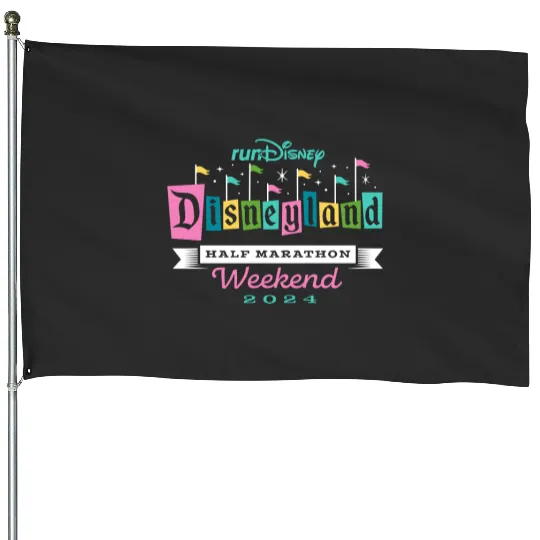 runDisney Disneyland Half Marathon Weekend 2024 House Flags, Disney Running House Flags, Disney Runner House Flags