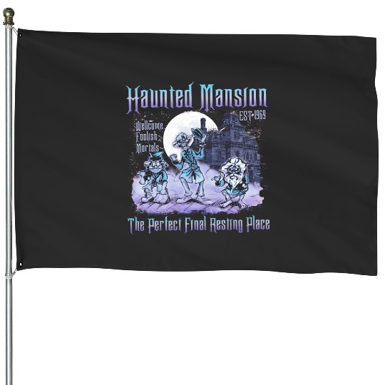 Retro Disneyland Haunted Mansion House Flags, Disneyland Halloween House Flags, Disneyworld House Flags, Disney Halloween Trip House Flags, Disney Family House Flags