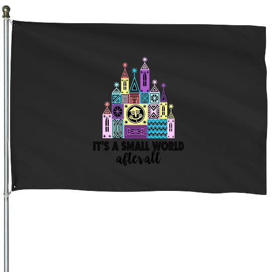 It's A Small World After All House Flags, Small World House Flags, Disneyland House Flags, Cute Colorful Disney House Flags, Disney House Flags, Disney World House Flags
