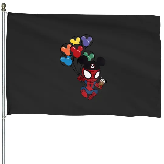 Spider Man Disney House Flags ,Disney Balloons House Flags , Disney Marvel House Flags, Marvel Family House Flags , Disney Trip 2023.