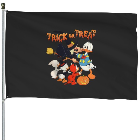 Donald Duck Trick Or Treat House Flags, Halloween House Flags, Disney House Flags, Spooky House Flags
