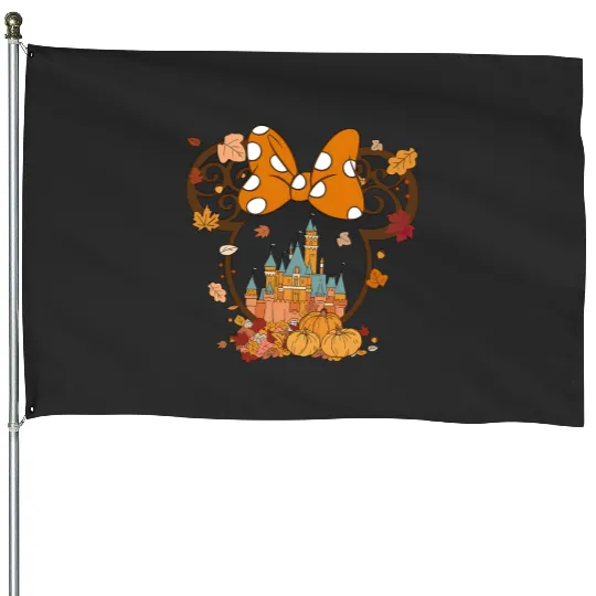 Fall Minnie Mickey Ear House Flags, Minnie Halloween, Disney Halloween House Flags