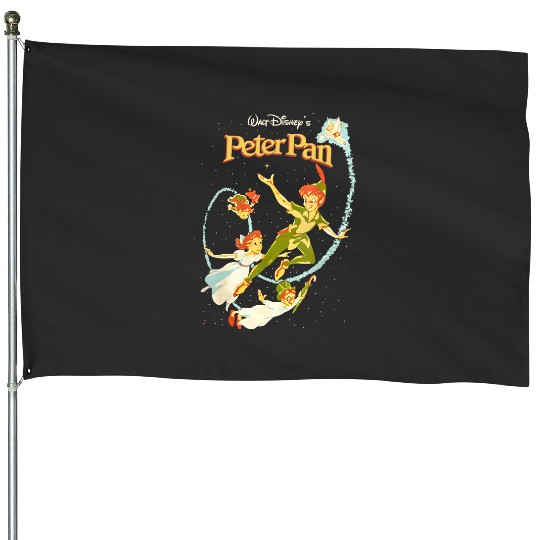 Discover Disney Peter Pan House Flags, Peter Pan Vintage House Flags, Disneyland Vacation House Flags