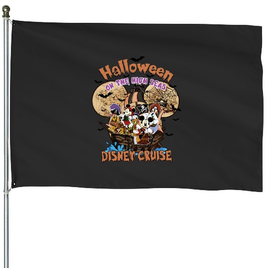 Disney Halloween Vintage House Flags, Disney Halloween On The High Seas 2023 House Flags, Disney Cruise Halloween House Flags