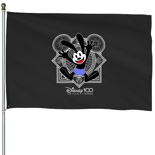 Disney Oswald The Lucky Rabbit House Flags, Oswald House Flags, Disney 100 Years of Wonder House Flags, Disneyland 100th Anniversary House Flags