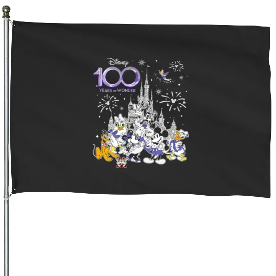 Disney 100 Year of Wonder House Flags, 100 Years Anniversary House Flags