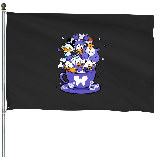 Disney DuckTales Group Tea Cup Balloon House Flags, Disney 100 Years Of Wonder House Flags