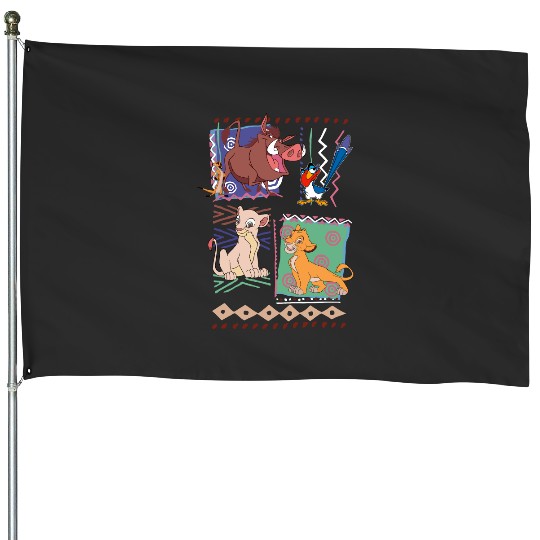 Retro 90s Disney Lion King Simba And Timon Graphic House Flags