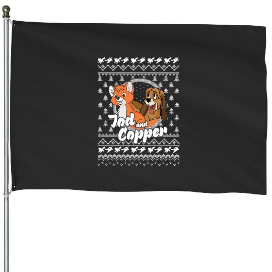 Disney The Fox and the Hound Christmas Tod And Copper Logo House Flags