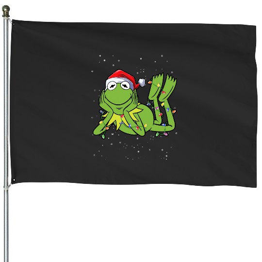 Disney Muppets Holiday The Kermit Frog Christmas Lights House Flags
