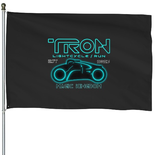 Disney Tron Lightcycle Run Magic Kingdom House Flags, Disney Tron Bike House Flags