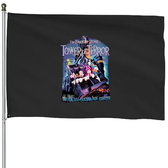 Vintage The Twilight Zone Tower of Terror Retro House Flags, Disney House Flags