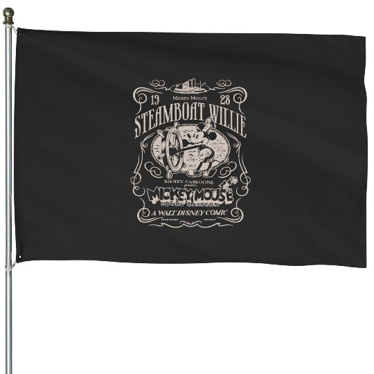 Discover Mickey Steamboat Willie Classic 1928 Disney 100th Bella House Flags Gildan House Flags Unisex