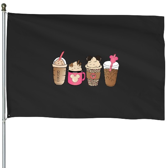 Discover Christmas Mickey Coffee House Flags, Disney Christmas Coffee House Flags