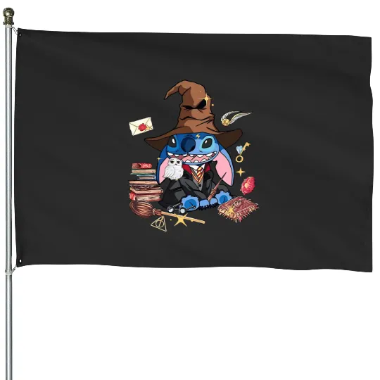 Stitch Witch Disney Trip Wizard Harry Potter Universal Studios House Flags, Stitch Lover Gift