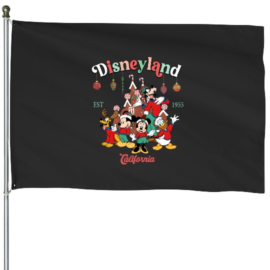 Vintage Christmas Disneyland Est 1995 House Flags