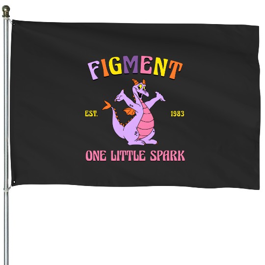 Retro Figment House Flags, Figment Est 1983, One Little Spark, Journey Into Imagination, Disneyland House Flags