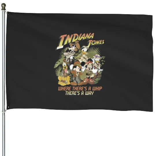 Mickey And Friends Indiana Jones House Flags, Indiana Jones Ride House Flags, Disneyland House Flags