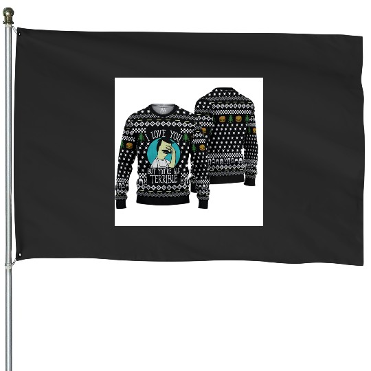 Bobs Burgers I Love You But You Are All Terrible Ugly Sweater House Flags
