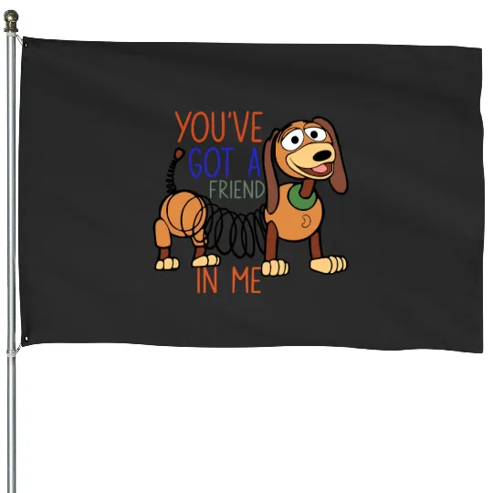 Slinky Dog Disney House Flags, Disney House Flags, Mickey Ears Slinky Dog House Flags