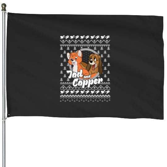 Disney The Fox and the Hound Christmas Tod And Copper Logo House Flags