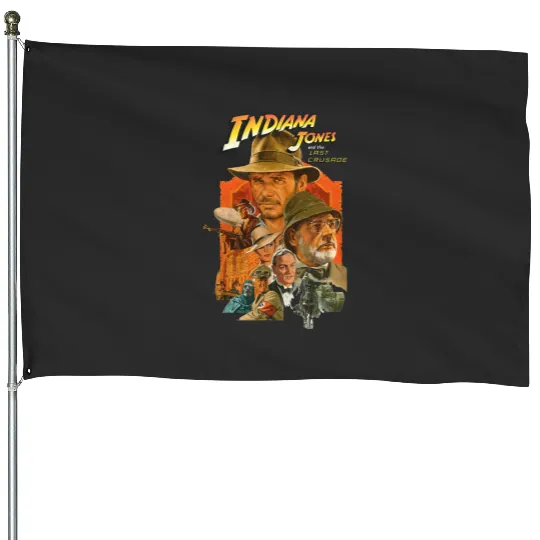 Vintage Indiana Jones Adventure Disneyland 1995 House Flags, Indiana Jones House Flags