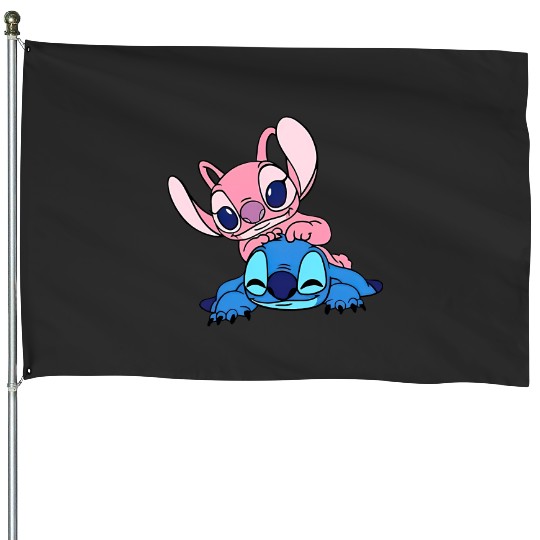 Stitch Disney House Flags, Stitch and Angel House Flags, Disneyland House Flags