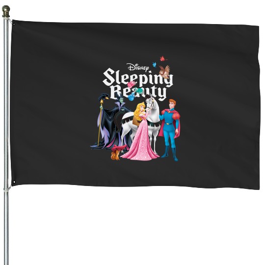 Vintage Sleeping Beauty House Flags, Aurora Princess House Flags, Disneyland House Flags