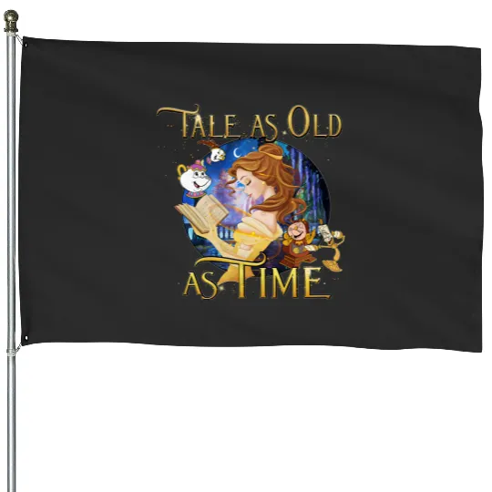 Disney Beauty & The Beast Belle Quotes Retro House Flags