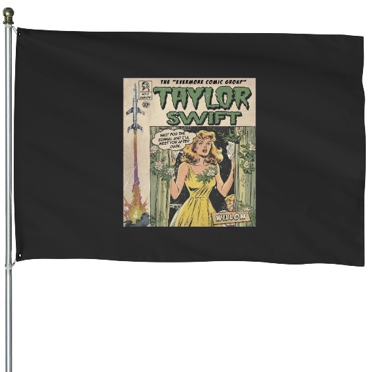 Discover Taylor Comic House Flags, Evermore Vintage Comic Book Evermore Red Taylor Eras Tour 2023