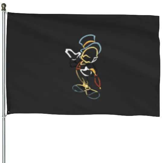 Jiminy Cricket Pinocchio Disney Embroidered House Flags