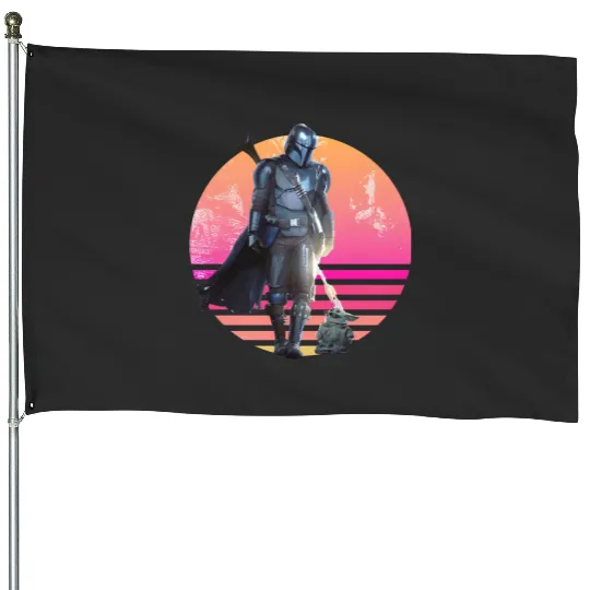 Disney Mandalorian House Flags, Mandalorian Grogu House Flags