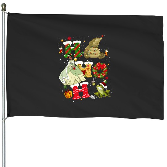 Disney The Princess and the Frog Christmas Vintage House Flags, Princess Tiana Christmas House Flags