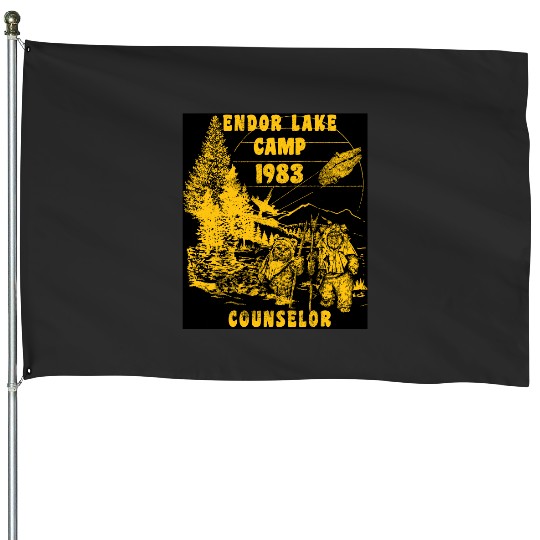 Disney Star Wars House Flags, Endor Lake '83 Camp Counselor House Flags, Wicket Ewoks House Flags, Forest Summer Camp House Flags
