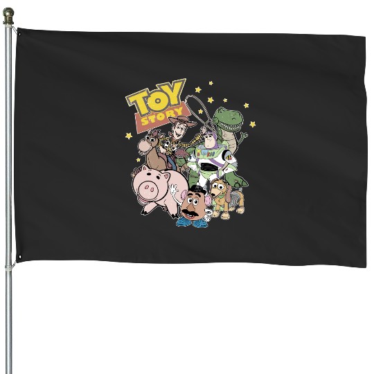 Retro Disney Toy Story House Flags, Vintage Toy Story House Flags, Woody and Buzz Lightyear, You've Got A Friend In Me House Flags
