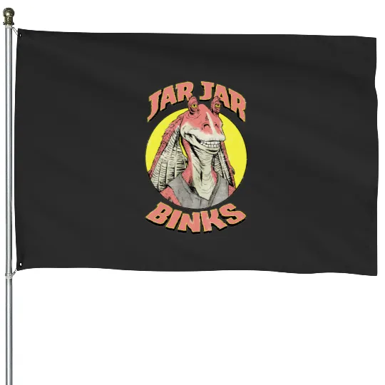 Retro Team Jar Jar Binks Funny Star Wars Fan  House Flags, Vintage Star Wars Galaxy's Edge House Flags, Disneyworld House Flags